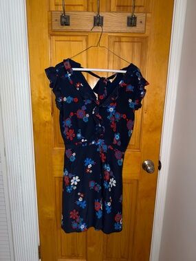 Juicy Couture Navy Mini Dress with Red & Blue Floral Print